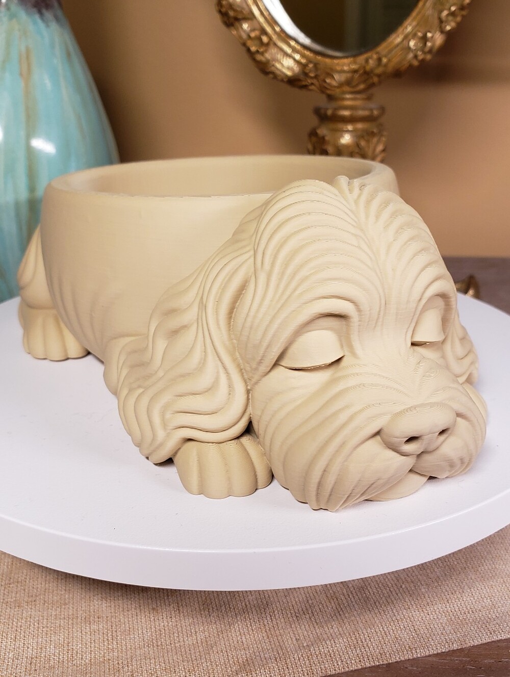 Hand Crafted Cockapoo Dog Bowl / Planter / Jewelry or Keepsake Dish NWT! - Picture 3 of 6